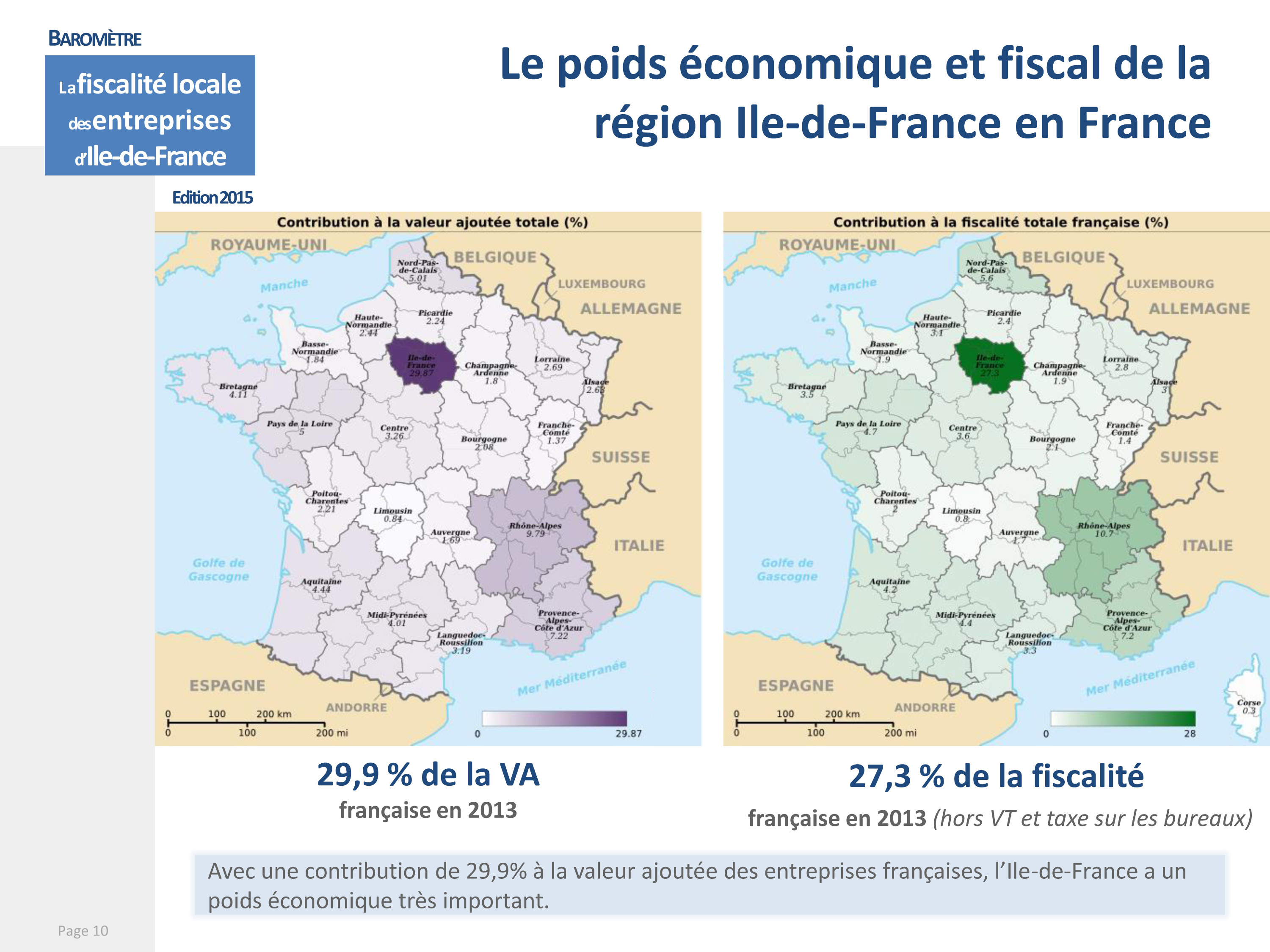 La fiscalité locale des entreprises de la région Ile-de-France