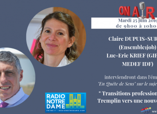 Transitions professionnelles | Claire Dupuis-Surpas et Luc-Eric Krief sur Radio Notre Dame