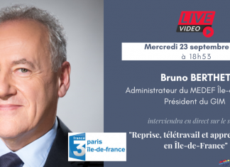 Reprise, télétravail et apprentissage en Île-de-France | Bruno Berthet sur France 3 Paris IDF – mercredi 23 septembre à 18h53