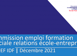 Commission Emploi Formation du MEDEF Île-de-France – réunion du 16.12.21
