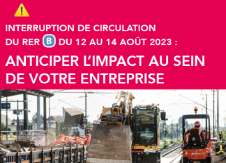 Interruption de circulation sur la ligne B du RER en août 2023