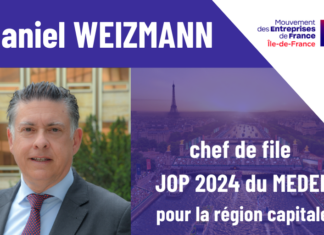 MEDEF : Daniel Weizmann nommé chef de file JOP 2024